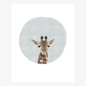 Baby Giraffe wall art print from Leah Straatsma, artist.