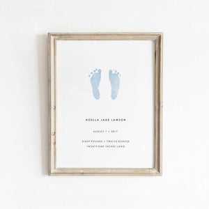 Footprint Keepsake Robin's Egg Colour Shipped Print by Little Lief Creative