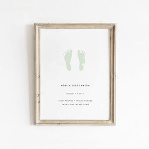 Footprint Keepsake Leaf Colour Shipped Print by Leah Straatsma fir Little Lief Creative