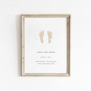 Footprint Keepsake Neutral Colour Print by Little Lief Creative